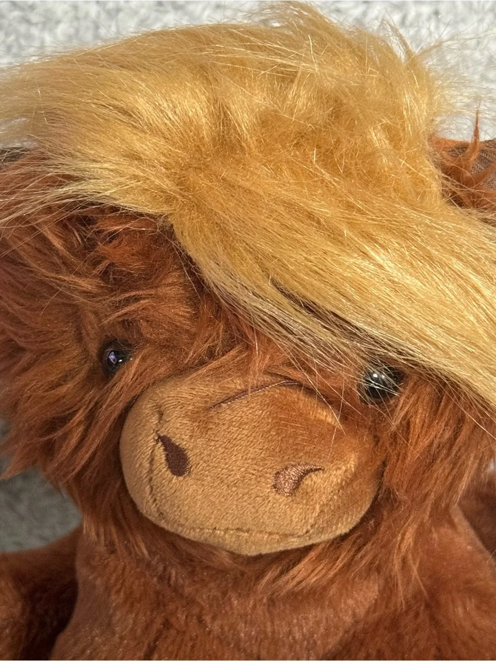 Toy Factory Angus Highland Cow Plush 9” Brown Stuffed Animal Soft Toy